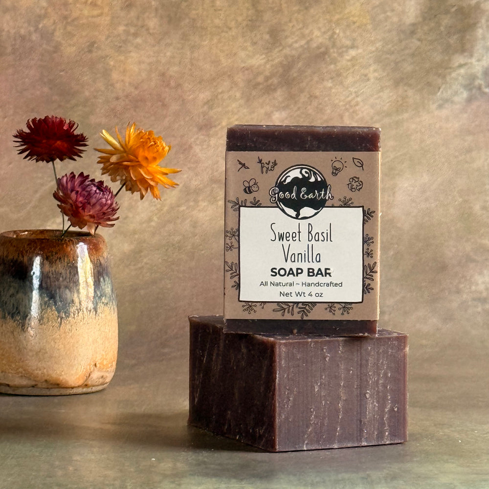 Sweet Basil Vanilla Handmade soap bar