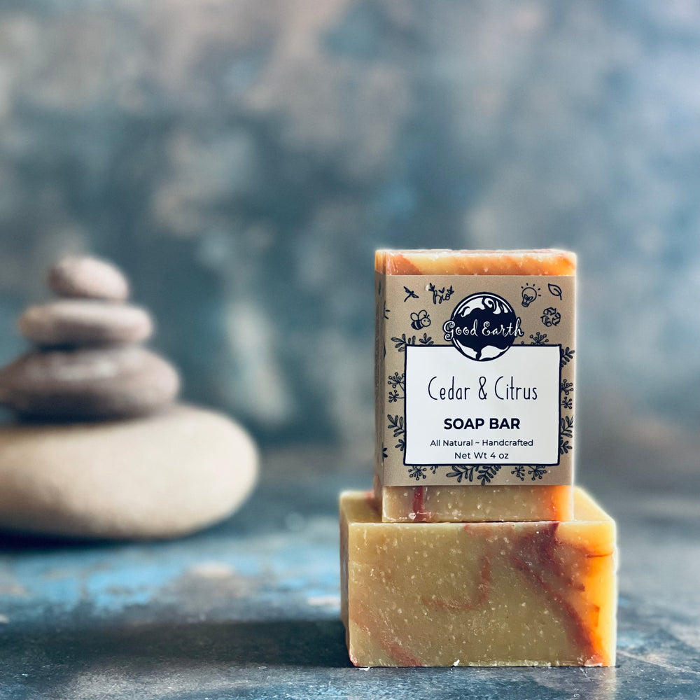 Cedar and Citrus handmade soap bar