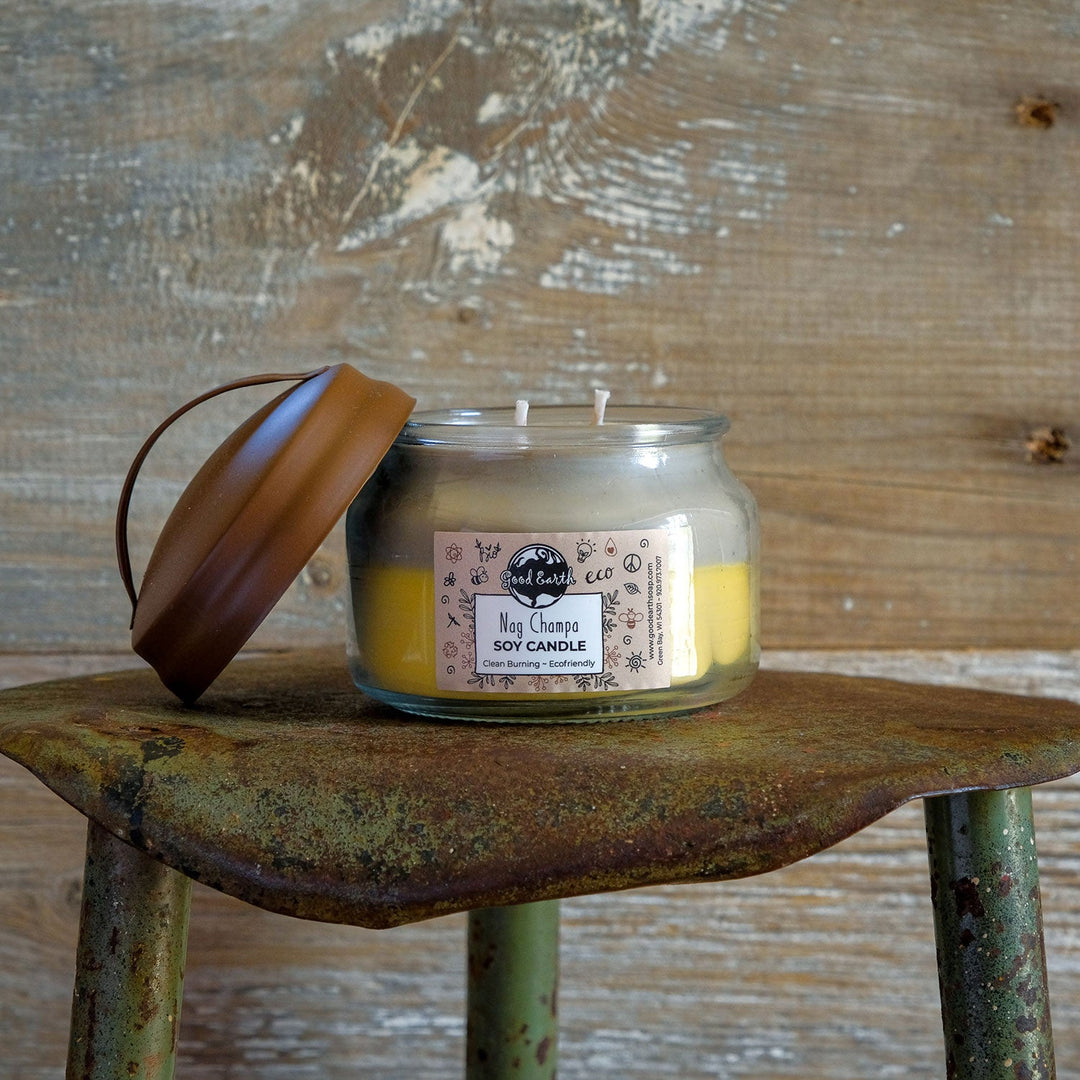  Nag Champa Scented Candle - Inscense- 6 Ounce Jar Candle- Hand  Poured in Indiana : Home & Kitchen